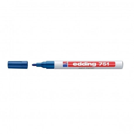 Marcatore blu a Vernice Permanente Punta conica 1 - 2 mm - Edding 751 8159