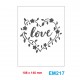 Cartella effetto rilievo 2D Embossing Forma Love in fiori a cuore - Wiler EM217