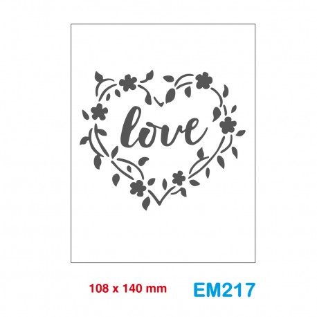 Cartella effetto rilievo 2D Embossing Forma Love in fiori a cuore - Wiler EM217