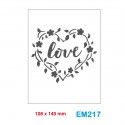 Cartella effetto rilievo 2D Embossing Forma Love in fiori a cuore 108x140mm - Wiler EM217