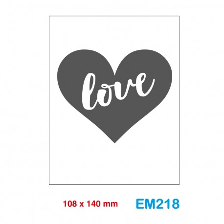 Cartella effetto rilievo 2D Embossing Forma Cuore love - Wiler EM218