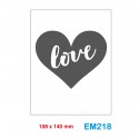 Cartella effetto rilievo 2D Embossing Forma Cuore love 108x140mm - Wiler EM218