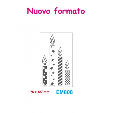 Cartella effetto rilievo 2D Embossing Forma Candele 76x127mm - Wiler EM808