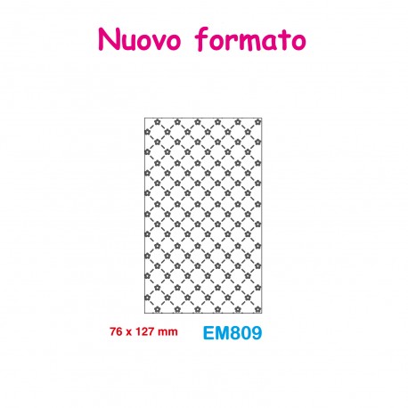 Cartella effetto rilievo 2D Embossing Forma Graticcio fiori 76x127mm - Wiler EM809