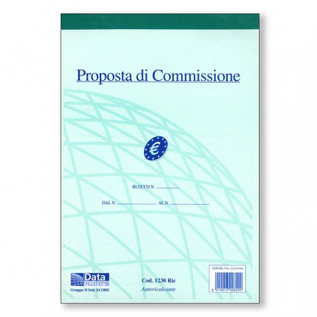 Proposte di Commissione Ric. 50 Fogli Duplice Copia Autoricalcante 21.5x14.8cm - Gruppo Buffetti 1230 Ric