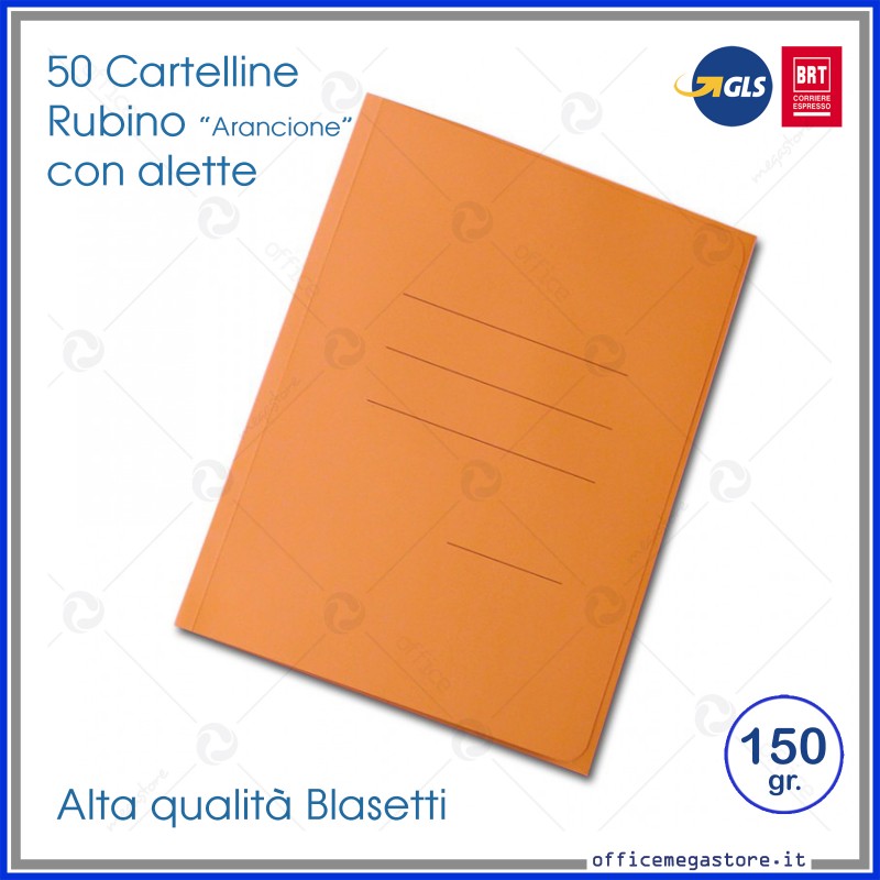 Cartelline 3 lembi Pigna - Cartoncino - 180 g - con stampa - Arancio