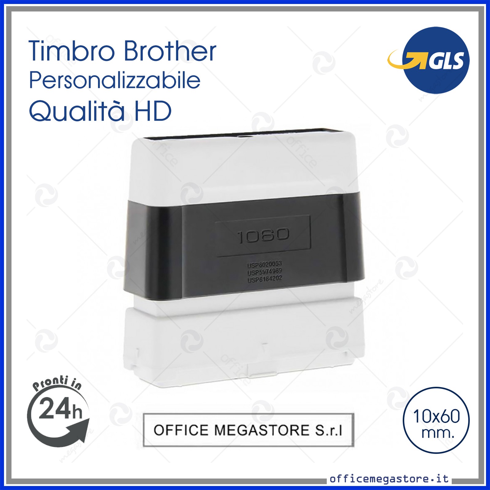 Timbro fotografico digitale aziendale personalizzato timbri online con  testo e logo Brother 1060