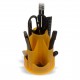 Portaoggetti da Scrivania Giallo con Base Rotante Completo di Accessori - Wiler D732G