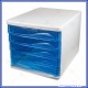 Cassettiera Blu con 5 cassetti Alti in plastica Wiler DC005B