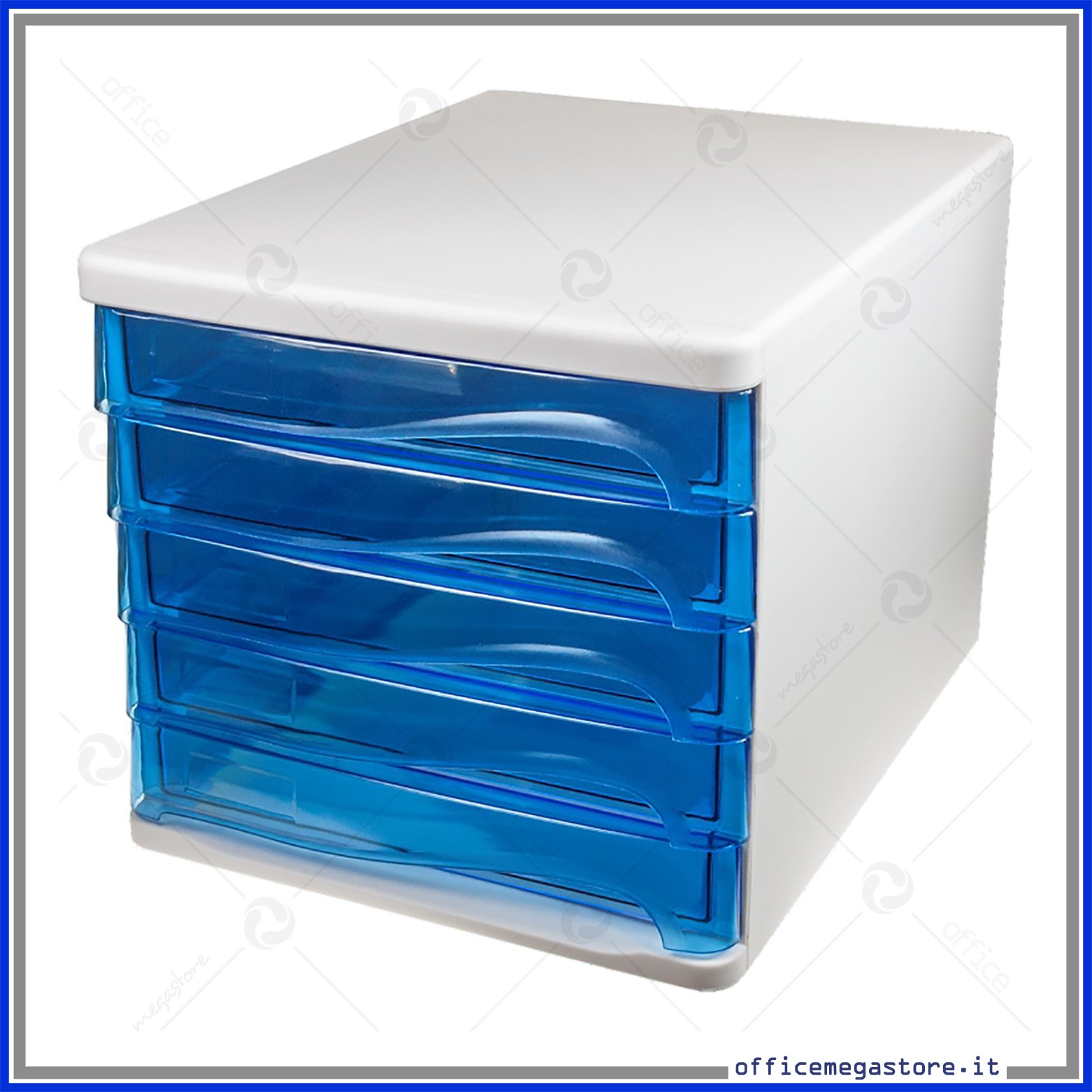 Cassettiera Big Box Plus Bee Blue, 5 Cassetti, in Plastica Riciclata -  Schedari - Kratos S.r.l.