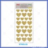 Etichette adesive stickers glitter forma Cuore colore oro 1 foglio 105x200 mm Wiler STKGL03