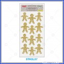 Etichette adesive stickers glitter forma GINGERBREAD colore oro 1 foglio 105x200 mm Wiler STKGL07