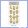 Etichette adesive stickers glitter forma GINGERBREAD colore oro 1 foglio 105x200 mm Wiler STKGL07