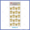 Etichette adesive stickers glitter forma Pacchi di natale colore oro 1 foglio 105x200 mm Wiler STKGL10