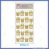 Etichette adesive stickers glitter forma Pacchi di natale colore oro 1 foglio 105x200 mm Wiler STKGL10