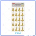 Etichette adesive stickers glitter forma Albero di natale colore oro 1 foglio 105x200 mm Wiler STKGL09