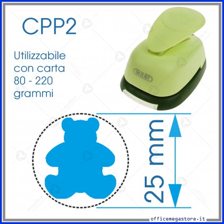 Fustella a leva per carta perforatore craft punch fustelle a mano per fustellare sagome di cartoncino forma Orso 25 mm CPP201