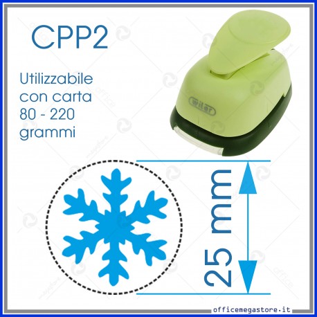 Fustella a leva per carta perforatore craft punch fustelle a mano per fustellare sagome di cartoncino Fiocco di neve 25mm CPP203