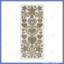 Etichette Adesive 3D in PVC con stampa metallizzata motivo Stelle e Cuori oro Wiler STK806003