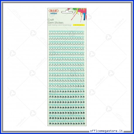 Strass adesivi craft stickers blister 1 foglio da 100x260 mm lineari e gemme Wiler STKCY004