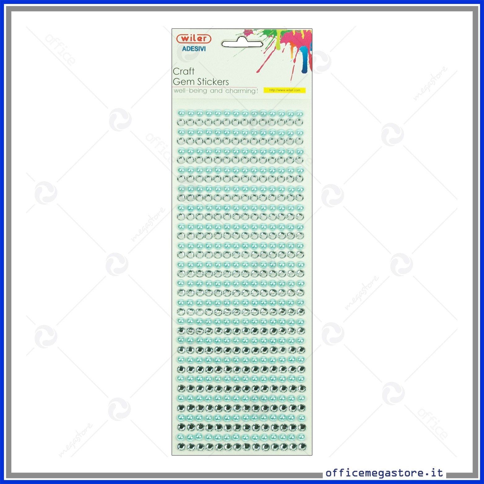 Strass adesivi craft stickers blister 1 foglio da 100x260 mm