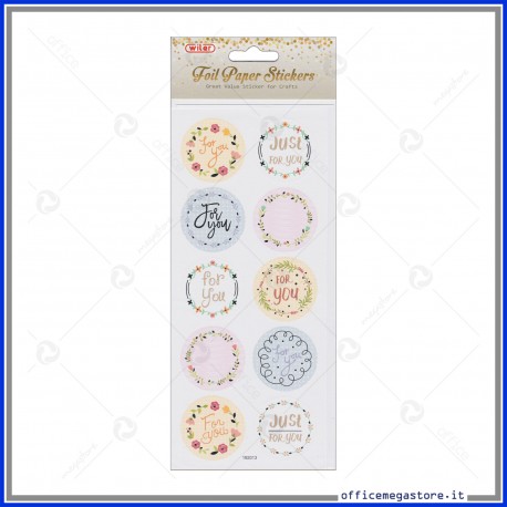 Etichette Adesive in carta con stampa metallizzata stickers Wiler STK192013