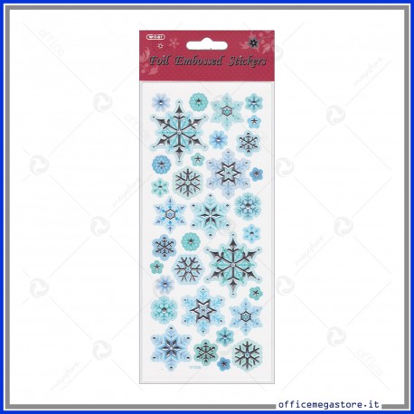 Etichette Adesive in rilievo con stampa metallizzata motivo Fiocco di neve Wiler STK191008