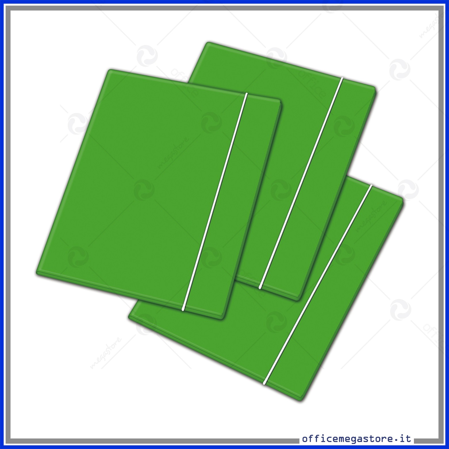 Cartelline 3 lembi con elastico in plastica verde trasparente Fellowes  Leonardi - 25,5x35,5 cm (conf. 10)