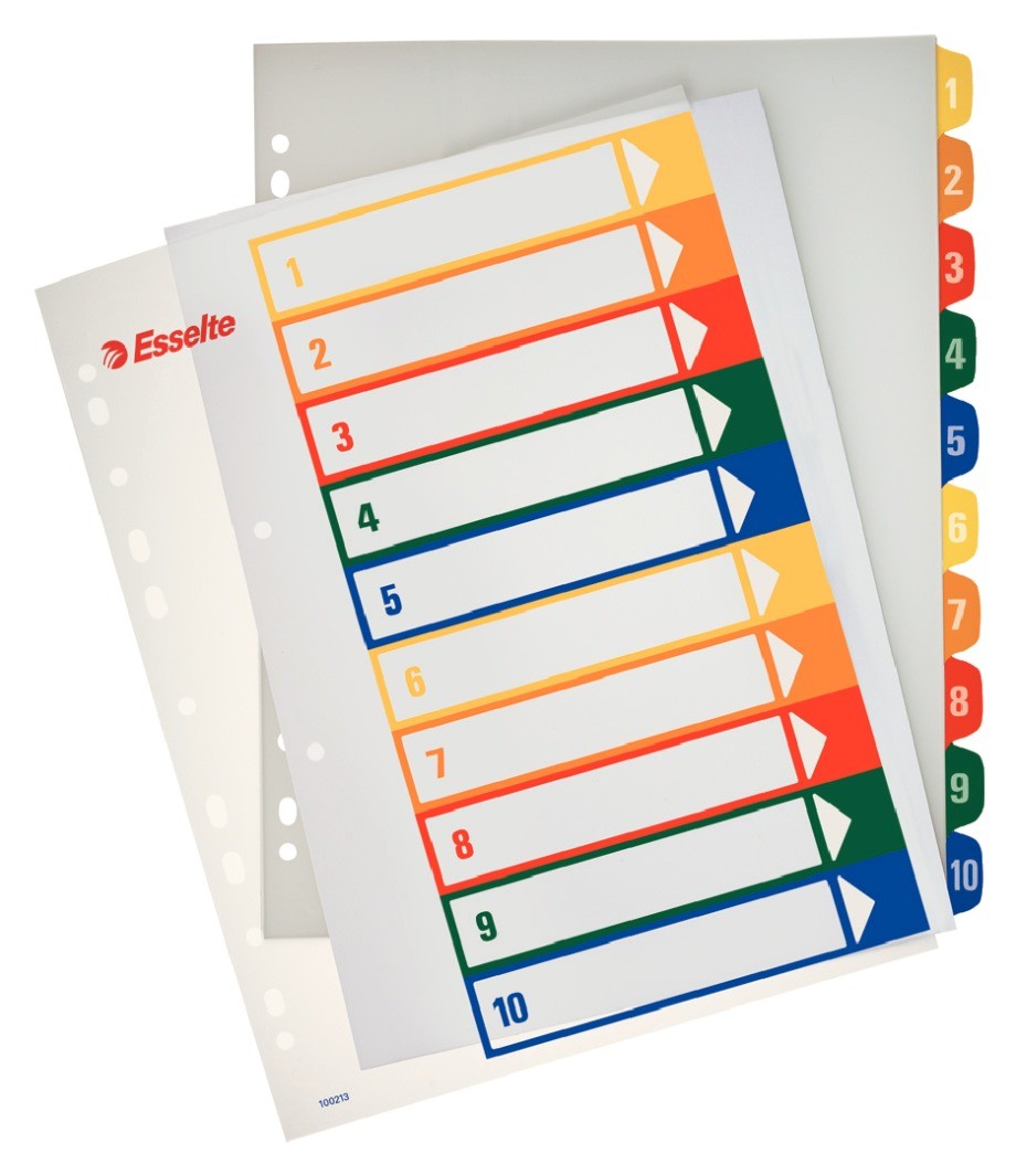 Rubrica Numerica Stampabile in PPL A4 con Tasti Colorati da 1 a 10