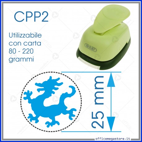 Fustella a leva per carta perforatore craft punch fustelle a mano per fustellare sagome di cartoncino forma dragone 25 mm CPP212