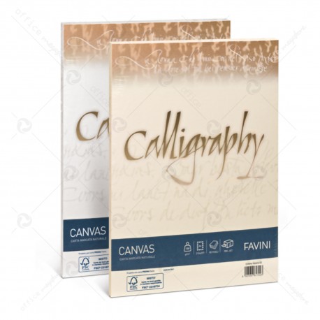 Carta Canvas Bianco A4 100g Calligraphy 50 Fogli Cartoncino Marcato Naturale Favini A690214