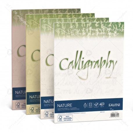 Carta Nature Oliva A4 200g Calligraphy 50 Fogli ecologica Favini A69N564