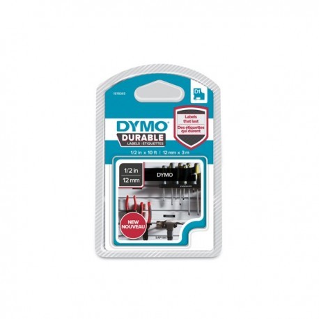 NASTRO DYMO TIPO D1 DURABLE (12MMX3MT) BIANCO/NERO - Dymo 80348