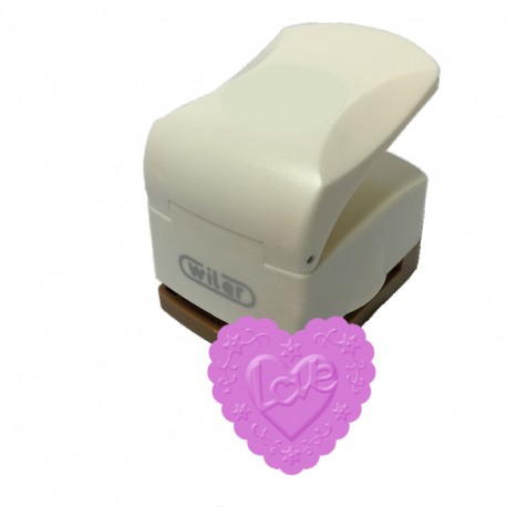 Fustella con effetto rilievo 32mm cuore love - Wiler CPE317