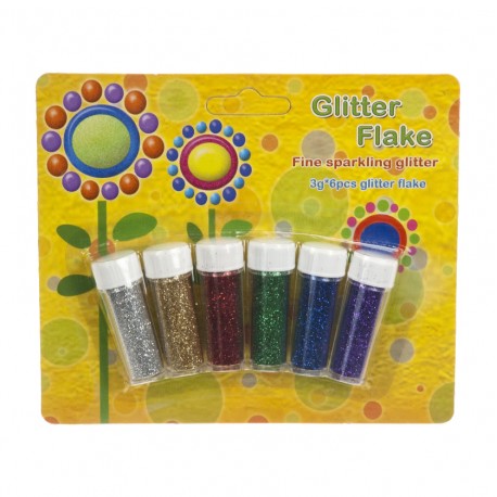 Blister Glitter Polvere 6 tubetti da 3g - Wiler GF063