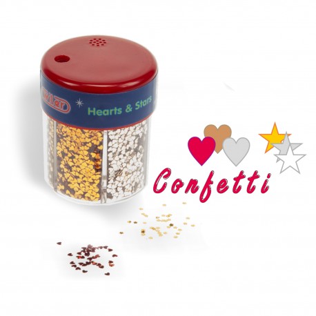 Barattolo Glitter confetti cuori e stelle 6 modelli - Wiler CFG06